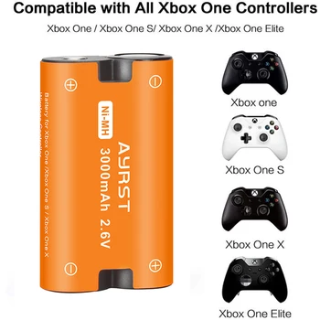 3pcs 3000mAh Pakeitimo Baterijas + USB Kroviklis skirtas Xbox Vienas / Xbox Vieną S/Xbox One X/Xbox Vienas Elito Valdytojas Gamepads baterija