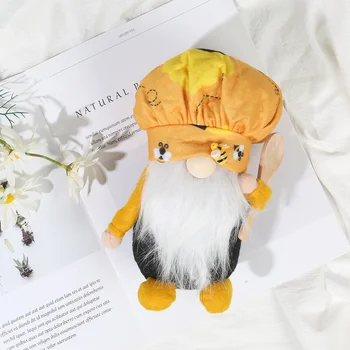 Naujausias 2VNT Saldus Gnome Pliušinis Lėlės su Ilga Barzda Geltona Pora Žaislai Dekoro Valentino Dieną Vestuvių Dovanos