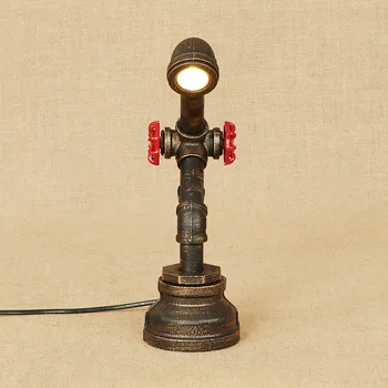 Retro geležies rudos spalvos metalo stalas šviesos jungiklis stalo lempa šiuolaikinės priemonės-LED lemputės 220V už naktiniai tyrimo biuro kambarį baras