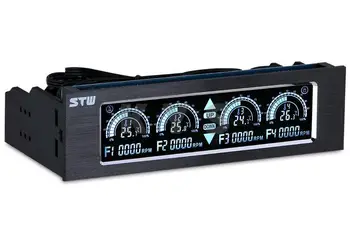 STW 5043 5.25 Vairuotojo Vieta Ventiliatoriaus Greičio Reguliatorius LCD 4 Kanalų Jutiklinis Ekranas