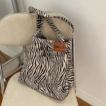 с доставкой Zebra Modelio Krepšys Mažų Pečių Krepšiai Moterims 2021 Firminių Peties Rankinės, Moteriška Ranka Maišo Derliaus Drobės Tendencija Krepšiai