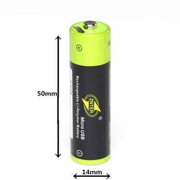 ZNTER 1,5 V AA 1700mAh įkraunama ličio baterija, USB ličio polimerų baterija + Micro USB laidas