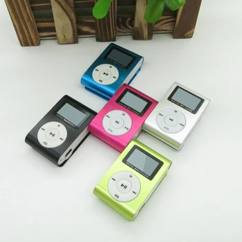 LCD Ekrano Metalo Mini Clip MP3 Grotuvas Sportui su Micro TF/SD Lizdas su Ausinės ir USB Kabelis Nešiojamų MP3 Muzikos Grotuvai