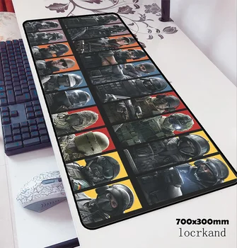 Rainbow six apgulties pelės mygtukai 70x30cm žaidimų kilimėlis anime HD spausdinti office notbook stalas kilimėlis, didelis padmouse games pc gamer kilimėliai