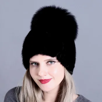 QiuChongFan 2018 naujus moteriškus kailinius skrybėlę, moteris žiemą slidinėjimo kepurė šilta apsauga, ausų audinės ir lapės cap plaukų, rankų darbo nemokamas pristatymas