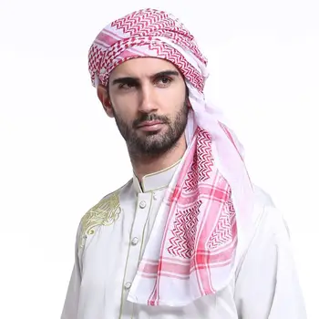 Vyrai Skarelė Turbaną Skrybėlę Musulmonų Arabų Dubajus Retro Geometrinių Banguotų Modelius Žakardo Aikštėje Skara Skara Islamo Hijab Bandana Vadovas