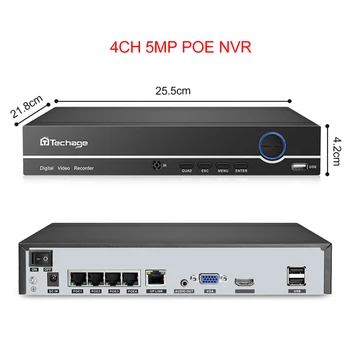 Techage H. 265 4CH 8CH POE NVR Rinkinys 2MP, 5MP Apsaugos, IP Kameros NVR Sistema, P2P CCTV Vaizdo įrašymo Priežiūros Rinkinys, ONVIF Palaikymas
