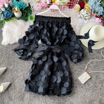 2021 m. Pavasarį Seksualus off peties suknelės tvarstis trumpą Suknelę vasaros gėlių Šalies atsitiktinis Moterų paplūdimio atostogų-line elegantiška suknelė