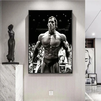 Modernus Paveikslai Tapyba Arnoldas Schwarzeneggeris Kultūrizmo Plakatas ir Spausdina Motyvacinį Citata Fitneso Įkvepiantį paveiksl
