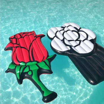 2019 INS Karšto Milžinišką Pripučiamą Black Rose Baseinas Plaukti Seksualus Gėlių Plaukimo Žiedas Oro Čiužinys, kaitintis po Kilimėlis Pripučiamas Vandens Baseinas Žaislas