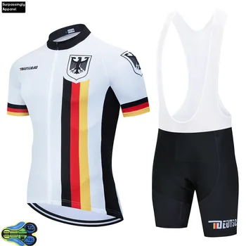 2020 metų Vokietijos Nacionalinės Komandos Dviračiais Drabužių 12D Trinkelėmis Šortai, Dviratis Jersey Mens Quick Dry Dviračių Dėvėti Vasarą Pro Cycling Megztiniai