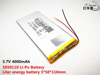 Geras Qulity 3.7 V,4000mAH 5050110 Polimeras ličio jonų / Li-ion baterija tablet pc BANKAS,GPS,mp3,mp4