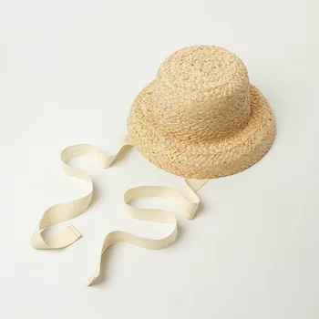 USPOP Moterims saulės skrybėlės tėvų-vaikų rafija šiaudines skrybėles nėriniai-up paplūdimys skrybėlės dvi dydis