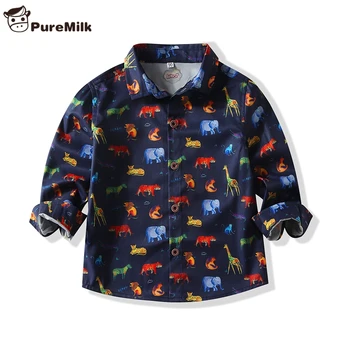 PureMilk Kūdikių Berniukų Marškinėliai Su Dinozaurų Spausdinti Viršūnes Drabužius Medvilnės Meterial