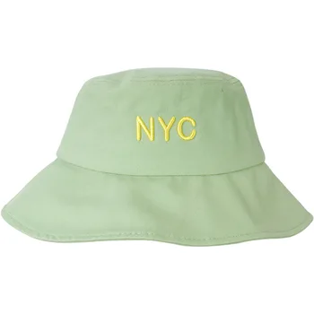 Bucket Hat Moterų Medvilnės Laišką, Siuvinėjimas, Skrybėlės Vasarinės Saulės Panama Lauko Žvejys Skrybėlę Paplūdimio Bžūp Chapeu Kibirą Unisex NYC