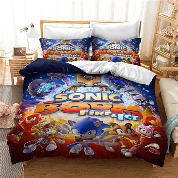 Naujas 3d Sonic Boom Žaidimą Spausdinti Patalynės Komplektas Vaikams Animacinių filmų Sonic The Hedgehog Antklode Padengti Nustatyti Užvalkalas Suaugę Vaikai Geriausių Dovanų