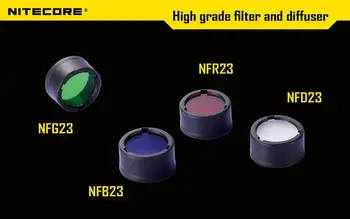 Nemokamas pristatymas 1pc Nitecore Spalvų Filtras(22.5 mm) NFR23 NFB23 NFG23 NFD23 tinka žibintuvėlis su galva 22,5 mm