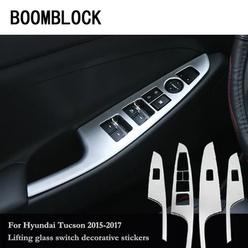 Automobilių stiliaus Lipdukai Hyundai Tucson. 2016 m. 2017 m. Priedai Langų Pakėlimo Mygtuką Durų Rankena Skydelio Apdaila Apsauginiai Dangteliai