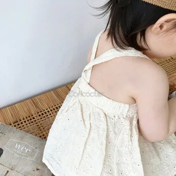 Korėjos Vaikų Drabužių Baby Girl SummerTop Šortai Dviejų dalių Kostiumas