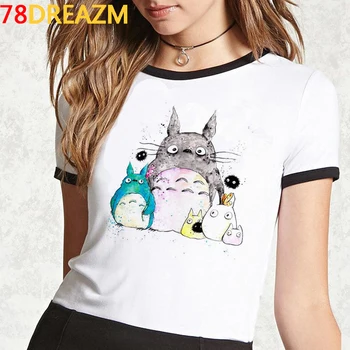 Hayao Miyazaki Totoro Studio Ghibli marškinėliai t-shirt moterų atsitiktinis tumblr plius dydis streetwear grunge drabužius ulzzang derliaus