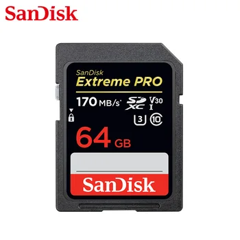 Originalios SanDisk Extreme PRO Perskaityti Greitis 170MB/S Saugojimo 64GB 128GB 256 GB V30 UHS-I SD Atminties Kortelė, Skirta 