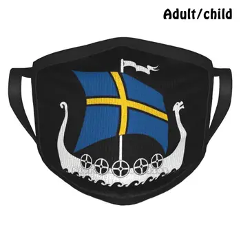 Švedijos Vikingų Laivų Valhalla Švedų Vikingų Laivų Custom Design Veido Kaukė Suaugusiems, Vaikams, Stabdžių Dulkių Švedų Viking Ir Viking, Švedija