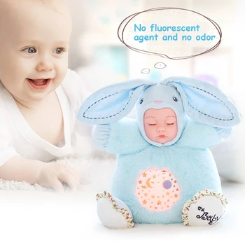 25cm Mieguistas Lopšinė Pliušiniai Žaislai Miega Rabbite Šviesos Žibintas Reborn Baby Pliušinis Lėlės Spalvinga Projekcija Šviesos Miega Lėlės