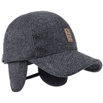 2019 naujas beisbolo kepuraitę žiemą tėtis skrybėlę šiltas Sutirštės medvilnės kepurės Ausis apsaugos pritvirtintos kepurės vyrams