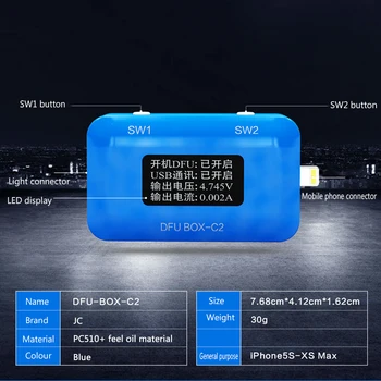JC DFU BOX-C2 iPhone Atkurti Programuotojas Vieną Mygtuką, Įkrovos Kontrolės linija SN/ECID Reader USB Srovės/Įtampos Detektorius