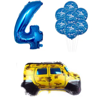 9pcs/daug Kamufliažas balionai su gimtadieniu baneriai Kovotojas bakas balionas Karinė tema Dekoracijos vaikams, dovana, žaislai berniukams