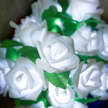 2m 20leds Rožių Gėlių žali lapai LED String Žibintai, Baterija Namų Kalėdų Šventė Šalies Vestuvių Sodo Puošmena