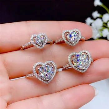 LeeChee Moissanite žiedas VVS1 Puikus Supjaustyti moterų Sužadėtuvių ir vestuvių dovana lab diamond nekilnojamojo 925 kietas sidabro pažymėjimą