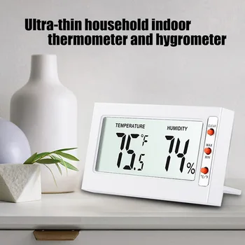 Mini Skaitmeninis LCD Patalpų Patogus Temperatūros Jutiklis Drėgmės Matuoklis Termometras su Drėgmėmačiu Indikatorius
