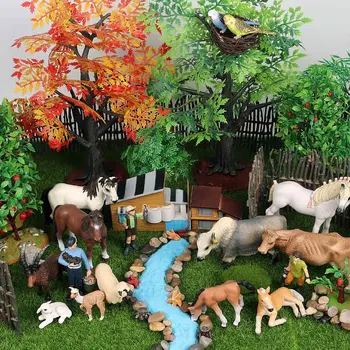 Oenux Originalus Laukinių Gyvūnų, Arklių Modeliavimo Ūkyje Mielas Ponis Modelis Veiksmų Skaičius, Figūrėlės PVC Miniatiūriniai Švietimo Žaislas Vaikams