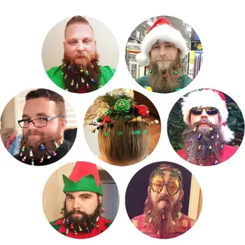 Spalvinga Įrašą Kalėdų plaukų segtukai Mažas Bell Kalėdų Ornamentu Kalėdos Barzda Pakabukas Šviesus KALĖDŲ Kamuolys Linksmų Kalėdų Lemputės Karoliukai