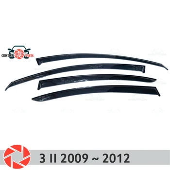 Lango deflektorius, skirtas Mazda 3 2009 m.~2012 lietaus reflektoriai purvo apsauga automobilio stiliaus dekoro priedai liejimo