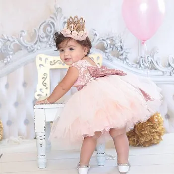 Bamblys Baby Girl Dress Purus Tutu Vestuvių Suknelės Mergaitėms Pirmojo Gimtadienio Dėvėti vaikiški Kostiumai Vaikams Prom Dizaino