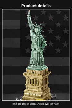 WANGE 1577Pcs Laisvės Statula Blokai Pasaulyje Garsaus Architektūros Modelis įrangos pardavimas, biuro įrangos Švietimo Žaislai 