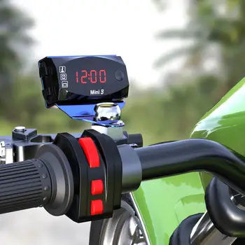 Universalus Motociklas Elektroninis Laikrodis Termometras Voltmeter Trijų-In-One IP67 atsparus Vandeniui atsparus Dulkėms LED Watch Skaitmeninis Ekranas