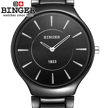 Šveicarija prabangos prekės Vyrų Laikrodžiai Binger Kosmoso Keramikos Kvarco vyriški žiūrėti mėgėjams stiliaus Atsparumas Vandeniui laikrodis B8006B-5
