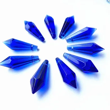 20pcs/daug 36mm Mėlyna Varveklis Nukris Liustra prizmę dalys Kristalų AAA Stiklo Kabo Pakabukas Dėl Lempų Apdaila+Nemokamas žiedai