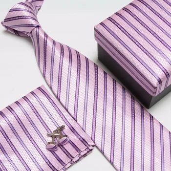 2019 kaklo kaklaraištis nustatyti necktie hanky rankogalių segtukai, vyriški kaklaraiščiai rinkiniai dovanų dėžutėje Nosinės Kišenėje kvadratinio bokšto cravat