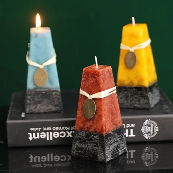 Sluoksniuotos Aromatizuoti Žvakės Šiaurės Retro Stiliaus Aromaterapija Vaškas Cilindro, Kūgio Žvakė Vestuvių Ir Gimtadienio Apdailos Žvakė